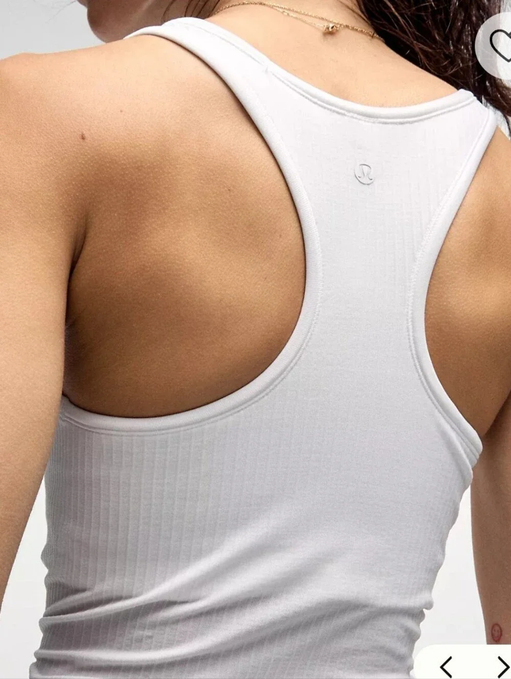 lululemon athletica White Ribbed Racerback Tank